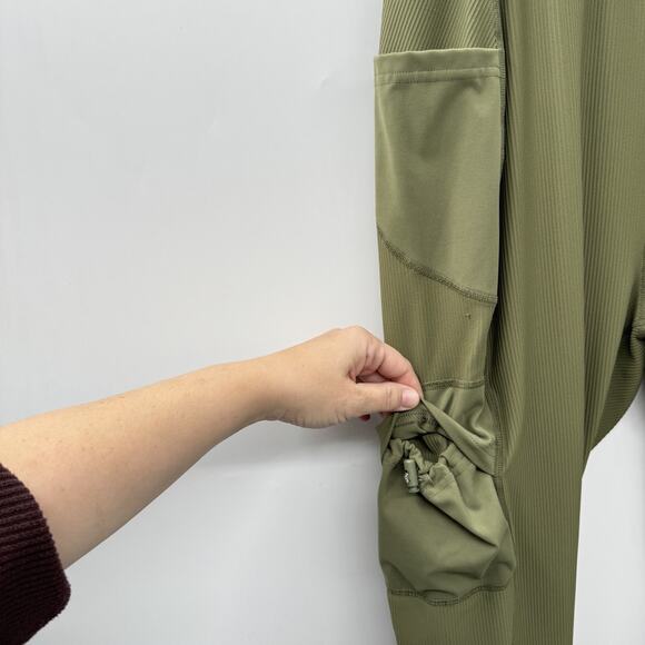 Free People Movement Take A Hike Harem Pants Sz M Olive Green Cargo Stretch - Picture 7 of 15